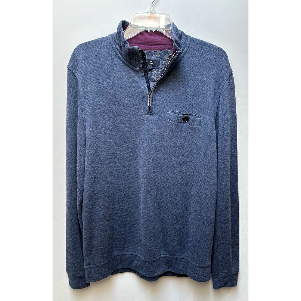 Ted Baker men’s blue light weight long sleeve pullover size Small #22-1482